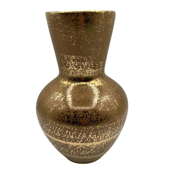 Vintage Stangl 22K Granada Gold Pottery Genie Vase 9.5" Hand Painted Decor USA - Picture 6 of 12